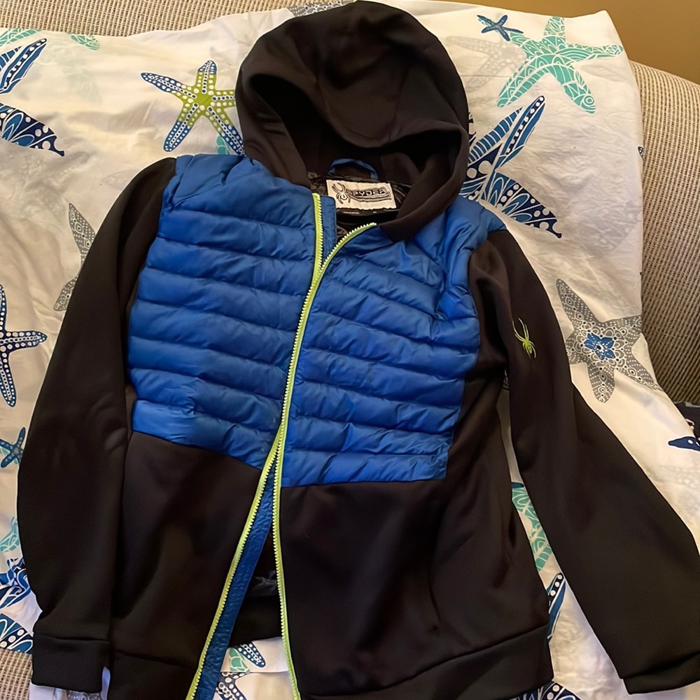 Spyder insulated blue/black jacket, boys XL